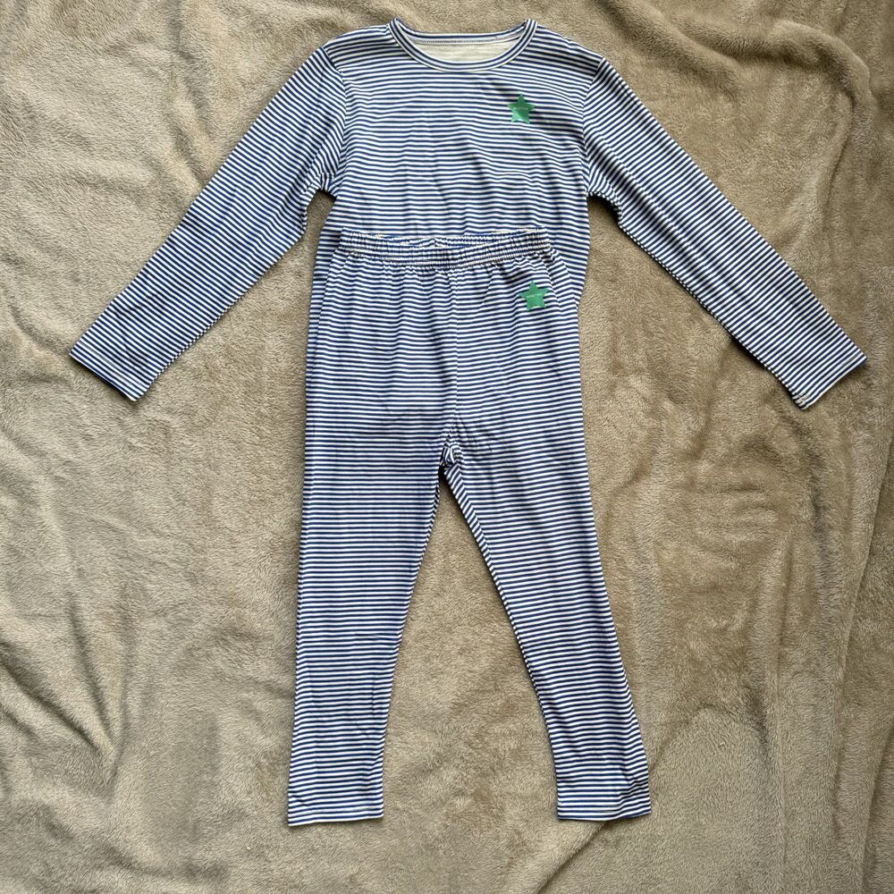 Benetton Girls Striped Long Sleeve Set Size 6 Blue White Gently Used
